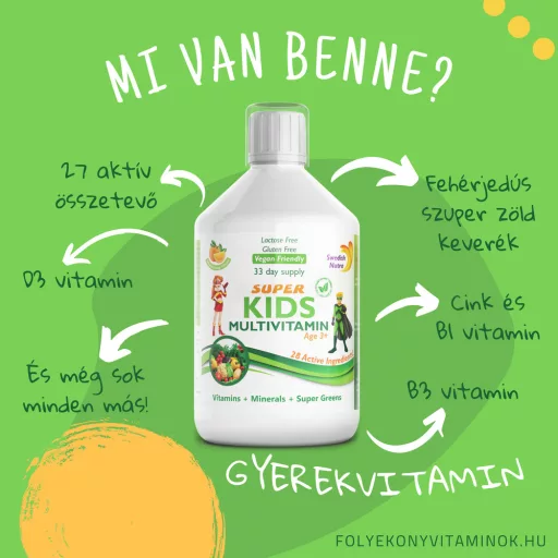 Swedish Nutra Super Kids 500 ml - folyékony multivitamin gyerekeknek