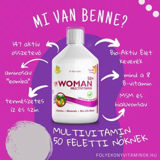 Swedish Nutra Woman 50+ 500ml - folyékony multivitamin 50 feletti nőknek