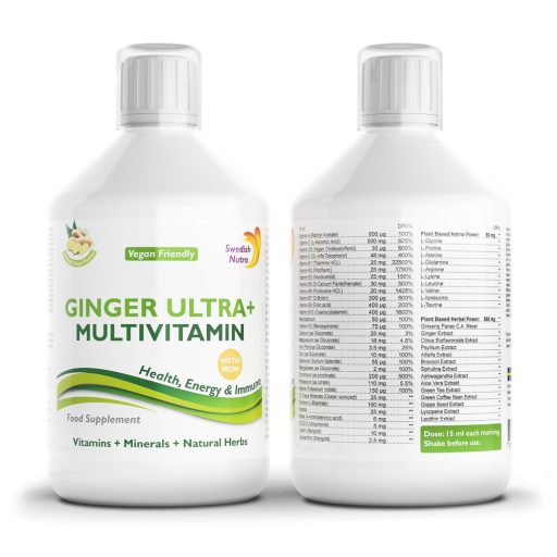 Swedish Nutra Ginger Ultra+ 500 ml - folyékonyvitamin és nyomelem koncentrátum