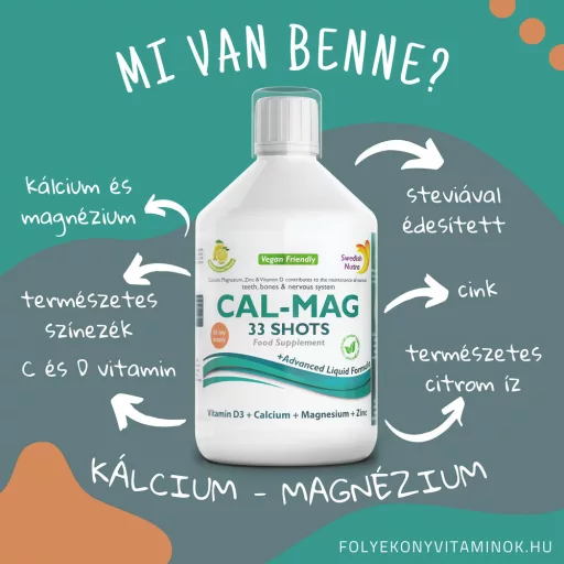Swedish Nutra Cal-Mag Shots 500 ml - folyékony kálcium-magnézium
