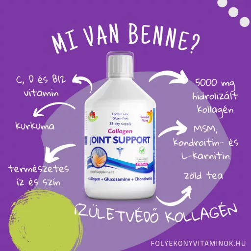 Swedish Nutra Cukormentes Joint 500 ml - folyékony ízületvédő kollagén, glükozamin, kondroitin és MSM